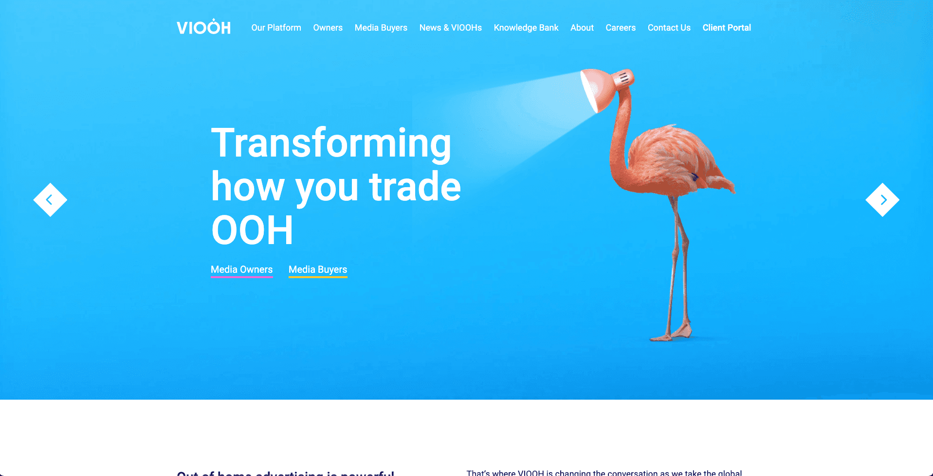 screenshot of website